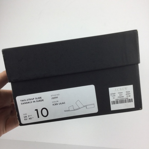 J. Crew NEW Lilac Suede Double Strap Slide Sandals - Picture 7 of 8